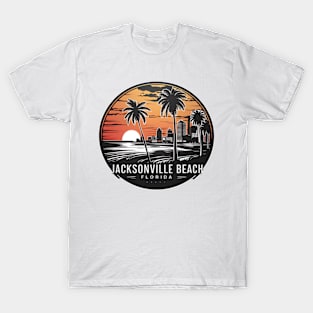 "Jacksonville Beach Sunset - Vaporwave Aesthetic Tee" T-Shirt